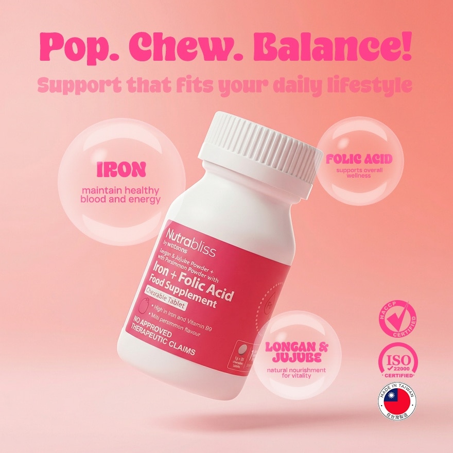 NUTRABLISS Iron + Folic Acid Chewable Tablet