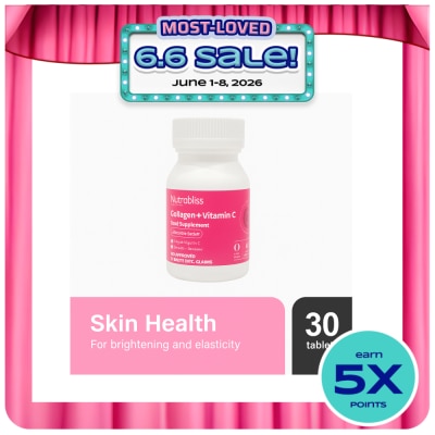NUTRABLISS WS - NUTRABLISS Collagen + Vitamin C Passion Fruit Flavor Food Supplement 30 Chewable Tablets