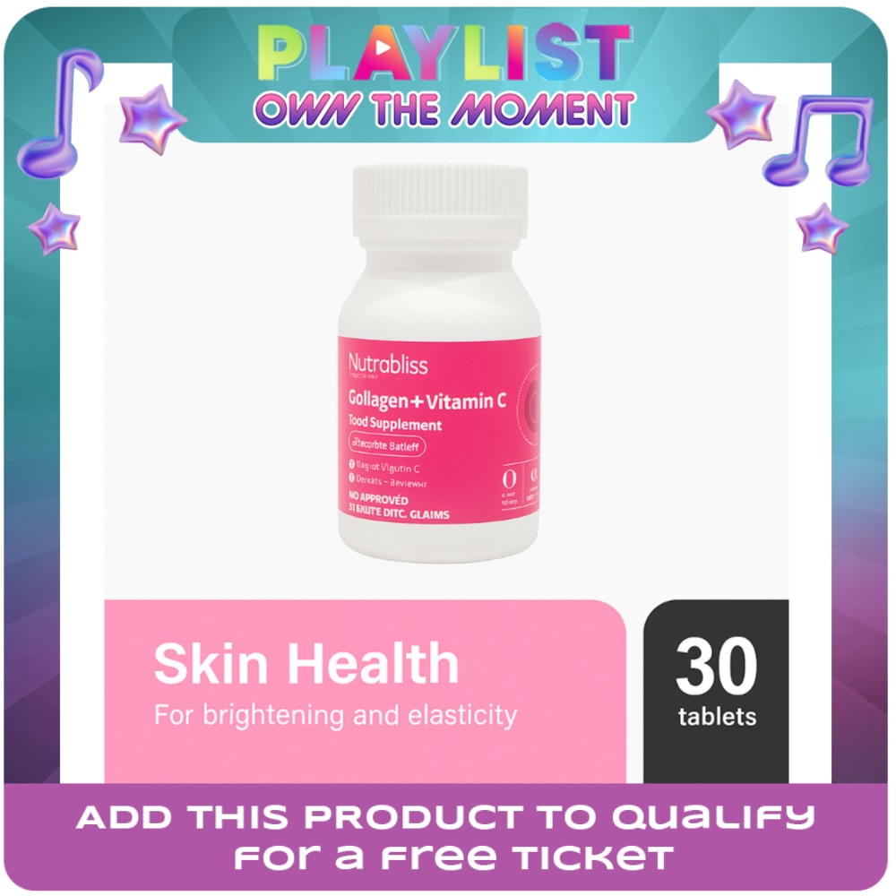 NUTRABLISS Collagen + Vitamin C Passion Fruit Flavor Food Supplement 30 Chewable Tablets