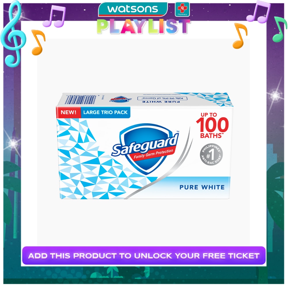 SAFEGUARD Pure White Tripid Bar Soap 115g