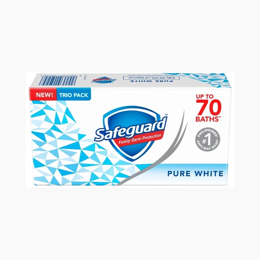 SAFEGUARD Pure White Bar Soap Trio Pack 78g