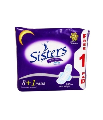 SISTERS Night Plus Heavy Flow With Wings 270mm 8 Pads