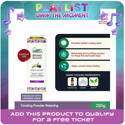 SNAKE BRAND - SNAKE BRAND Prickly Heat Cooling Powder Relaxing Lavender 280g