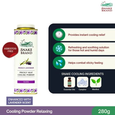 SNAKE BRAND - SNAKE BRAND Prickly Heat Cooling Powder Relaxing Lavender 280g