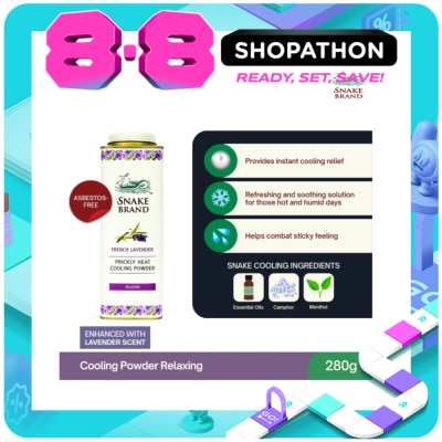 SNAKE BRAND - SNAKE BRAND Prickly Heat Cooling Powder Relaxing Lavender 280g image