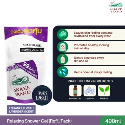 SNAKE BRAND - Snake Brand Relaxing Shower Gel Refill 400ml