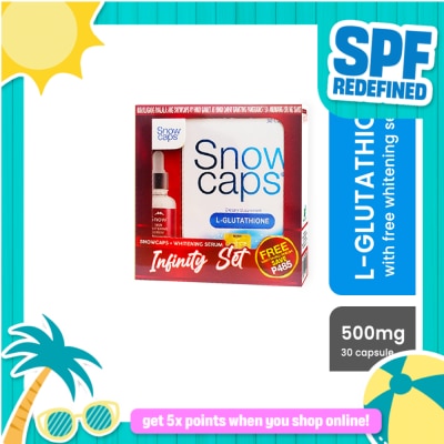 SNOW - SNOW CAPS Premium  L-Glutathione 500mg with Free Snow Whitening Serum Save 485