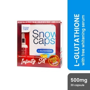 SNOW CAPS Premium  L-Glutathione 500mg with Free Snow Whitening Serum Save 485