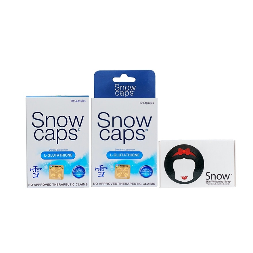 SNOW CAPS L-Glutathione 500mg with Free 10s and Snow Soap