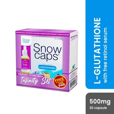 SNOW - SNOW CAPS Premium  L-Glutathione 500mg with Free Retinol  Serum Save 485