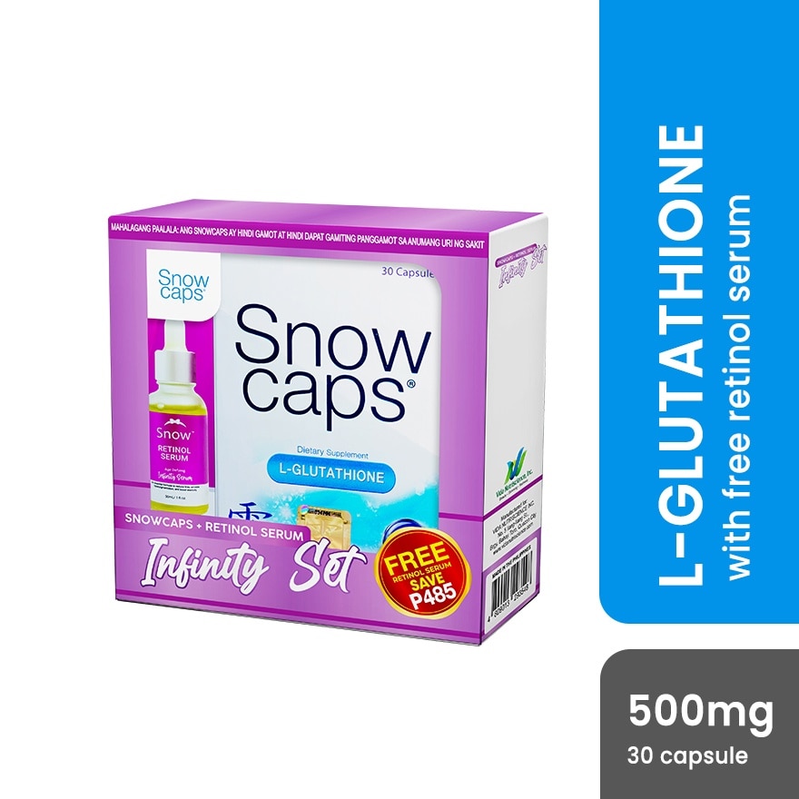 SNOW CAPS Premium L-Glutathione 500mg with Free Retinol Serum Save 485