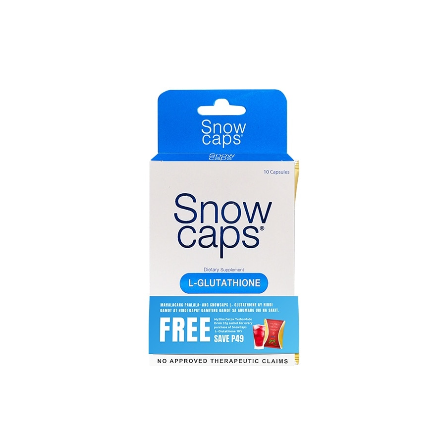 SNOW CAPS L-Glutathione 10s with Free Myslim Detox Yerba Mate Drink