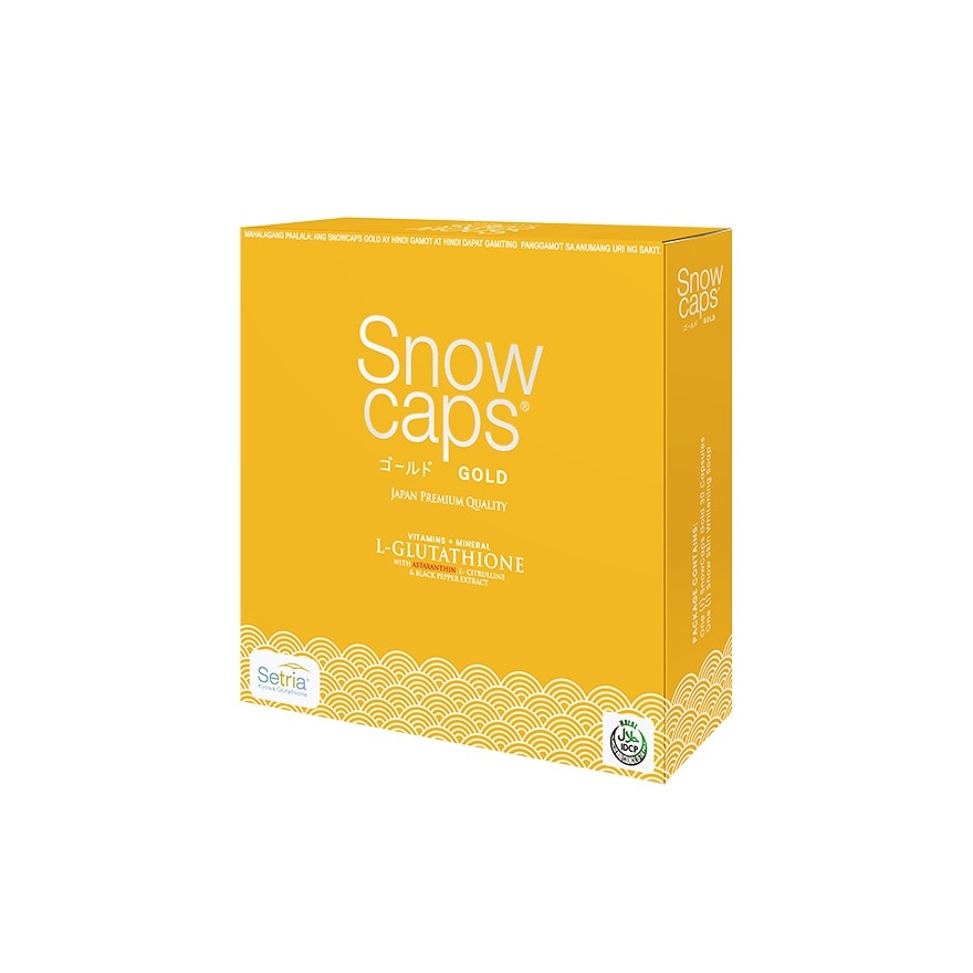 SNOW CAPS Gold L-Glutathione 749mg 30s with Free Snow Skin Whitening Soap