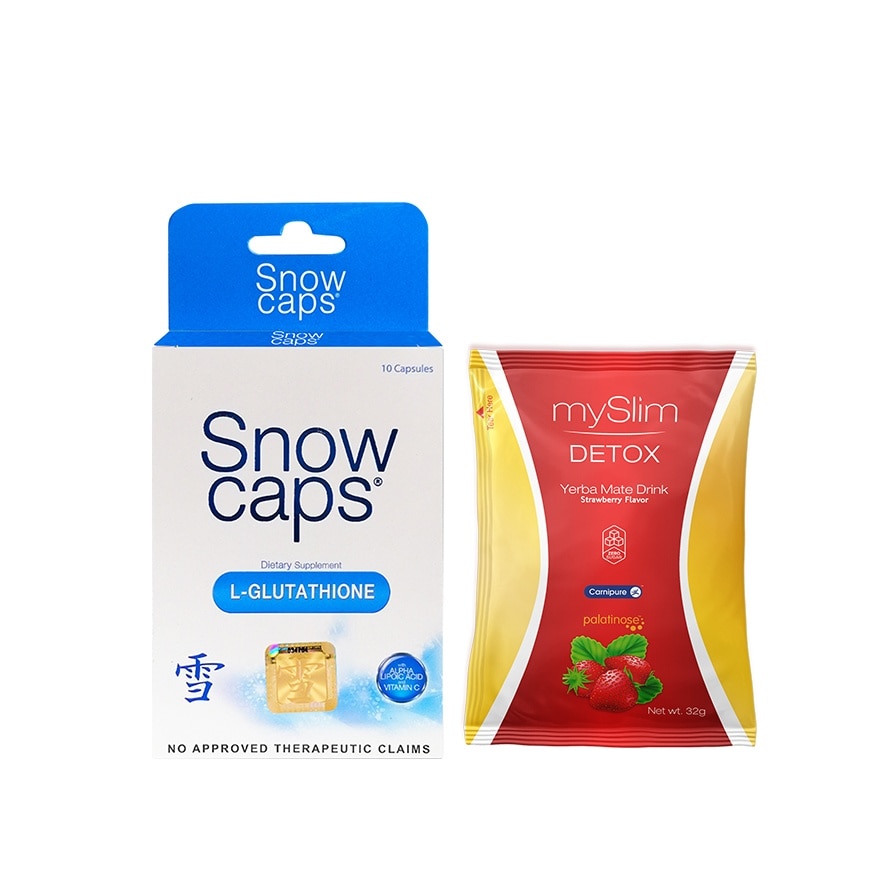 SNOW CAPS L-Glutathione 10s with Free Myslim Detox Yerba Mate Drink