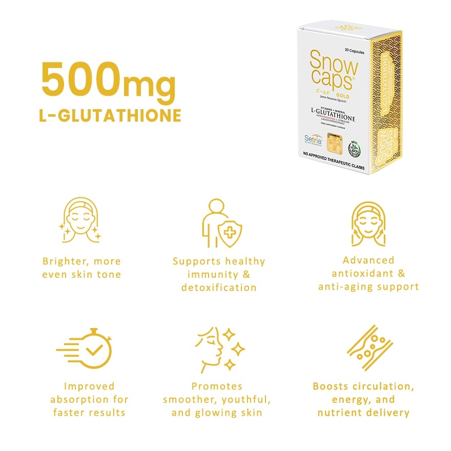 SNOW CAPS Gold L-Glutathione 749mg Sold Per Piece