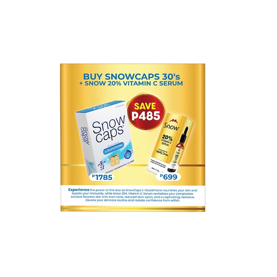 SNOW CAPS Premium  L-Glutathione 500mg with Free Vitamin C  Serum Save 485