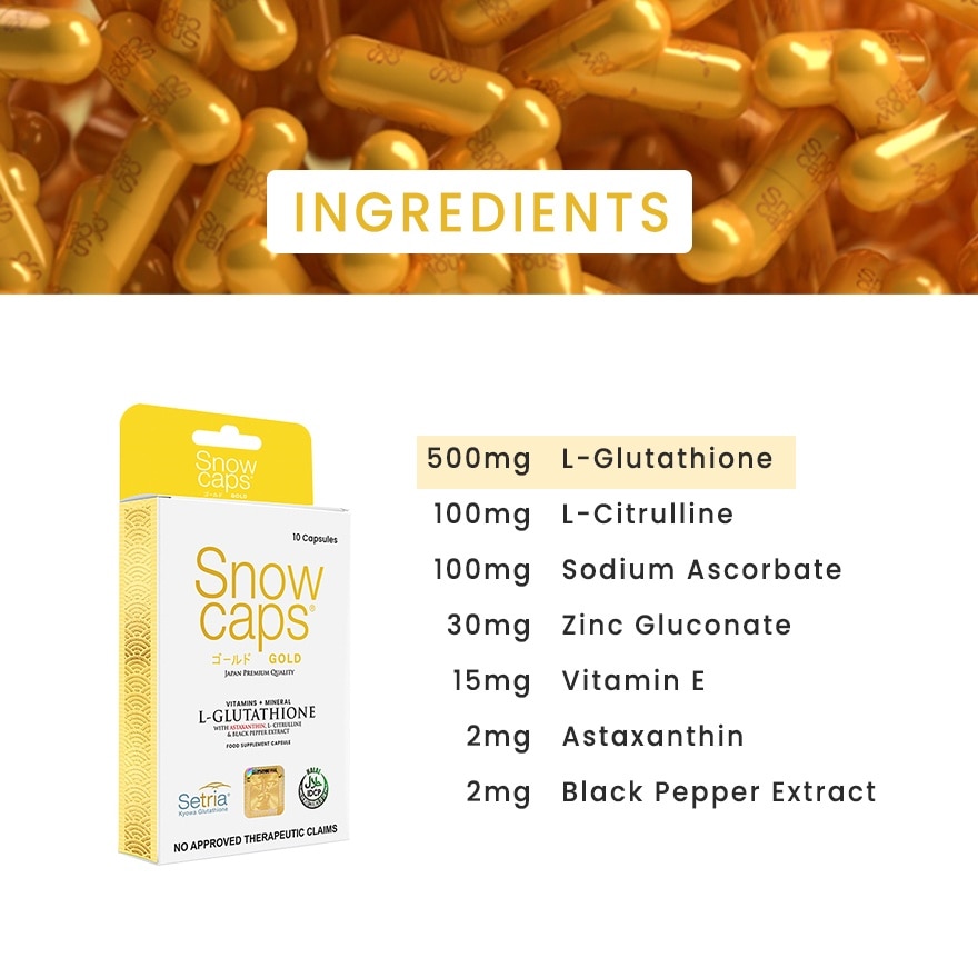Snowcaps Gold 749mg Trial Packs 10 Capsules