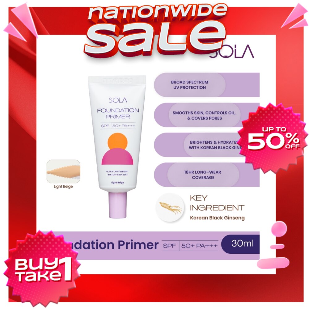 Sola Foundation Primer Spf50+++ 30Ml Light Beige