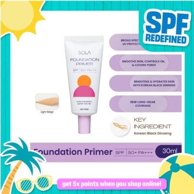 SOLA - Sola Foundation Primer Spf50+++ 30Ml Light Beige