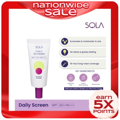 SOLA SOLA Daily Screen SPF 50+ PA++++ 30ml