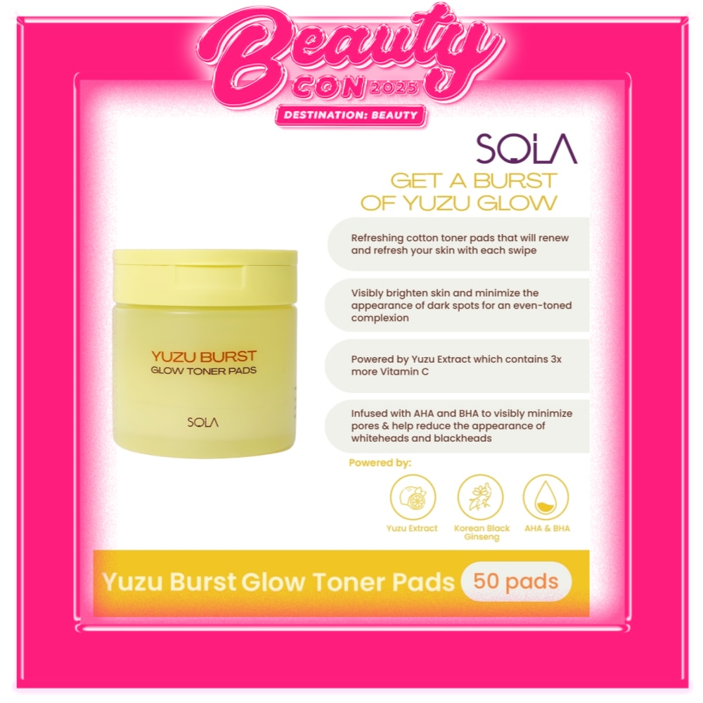 SOLA Yuzu Burst Glow Toner Pads 50 pads