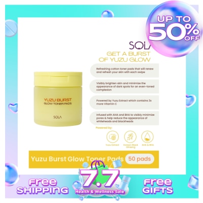 SOLA SOLA Yuzu Burst Glow Toner Pads 50 pads