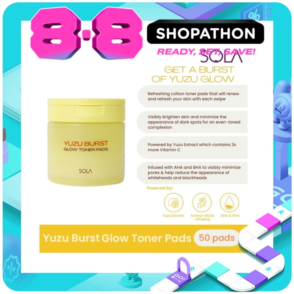 SOLA Yuzu Burst Glow Toner Pads 50 pads image