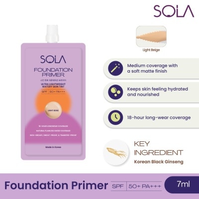 SOLA - Sola Foundation Primer Spf50+++ 7Ml Light Beige