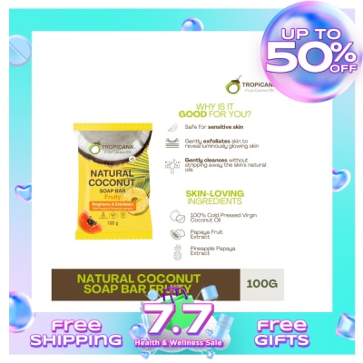 TROPICANA Tropicana Natural Coconut Soap Bar Fruity 100g