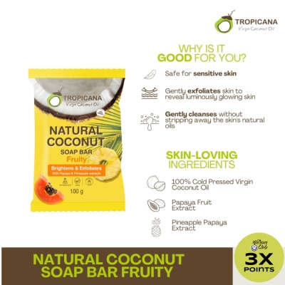 TROPICANA Tropicana Natural Coconut Soap Bar Fruity 100g