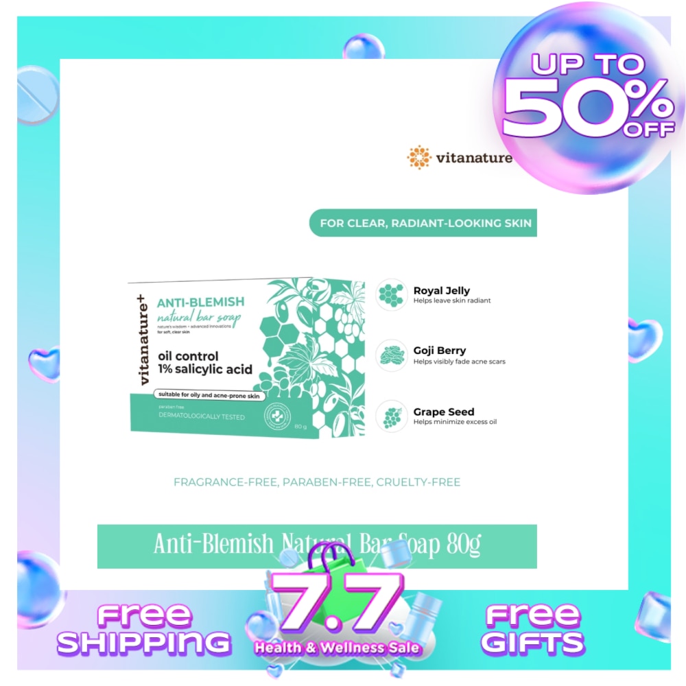 Vitanature+ Anti Blemish Natural Bar Soap 80g