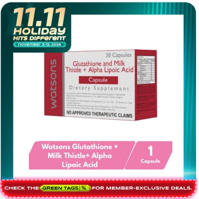 WATSONS GENERICS Watsons Glutathione and Milk Thistle + Alpha Lipoic Acid Capsules image