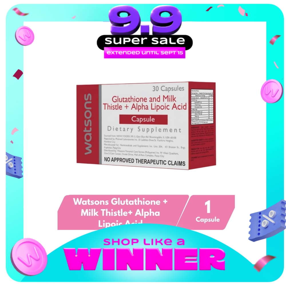 glutathione and milk thistle watsons review GENERICS, Watsons + Alpha Lipoic Acid Capsules HK Vitals Potential therapeutic effects of Weight:50.00 Gram