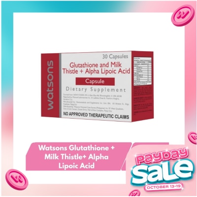 WATSONS GENERICS Watsons Glutathione and Milk Thistle + Alpha Lipoic Acid Capsules image