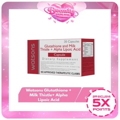 WATSONS GENERICS - Watsons Glutathione and Milk Thistle + Alpha Lipoic Acid Capsules