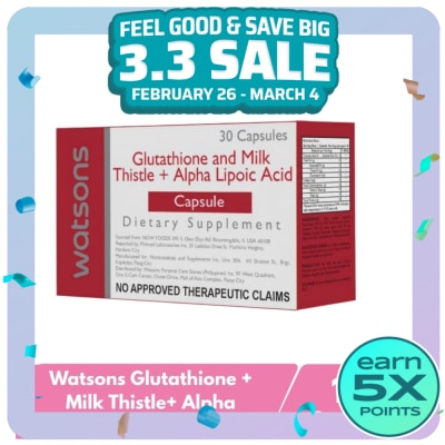 WATSONS GENERICS Watsons Glutathione and Milk Thistle + Alpha Lipoic Acid Capsules