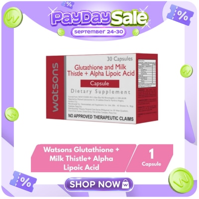 WATSONS GENERICS Watsons Glutathione and Milk Thistle + Alpha Lipoic Acid Capsules image