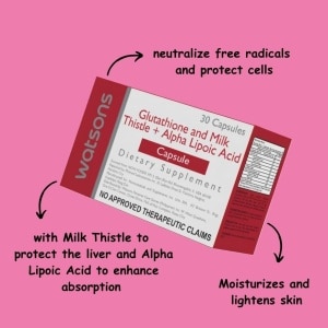 WATSONS GENERICS, Watsons Glutathione and Milk Thistle + Alpha Lipoic Acid  Capsules