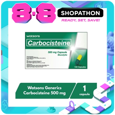 WATSONS GENERICS - WATSONS GENERICS Carbocisteine 500mg Capsule Sold Per Piece image