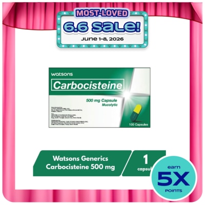 WATSONS GENERICS - WATSONS GENERICS Carbocisteine 500mg Capsule Sold Per Piece