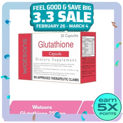 WATSONS GENERICS WATSONS GENERICS Glutathione 250mg Dietary Supplement Sold Per Piece