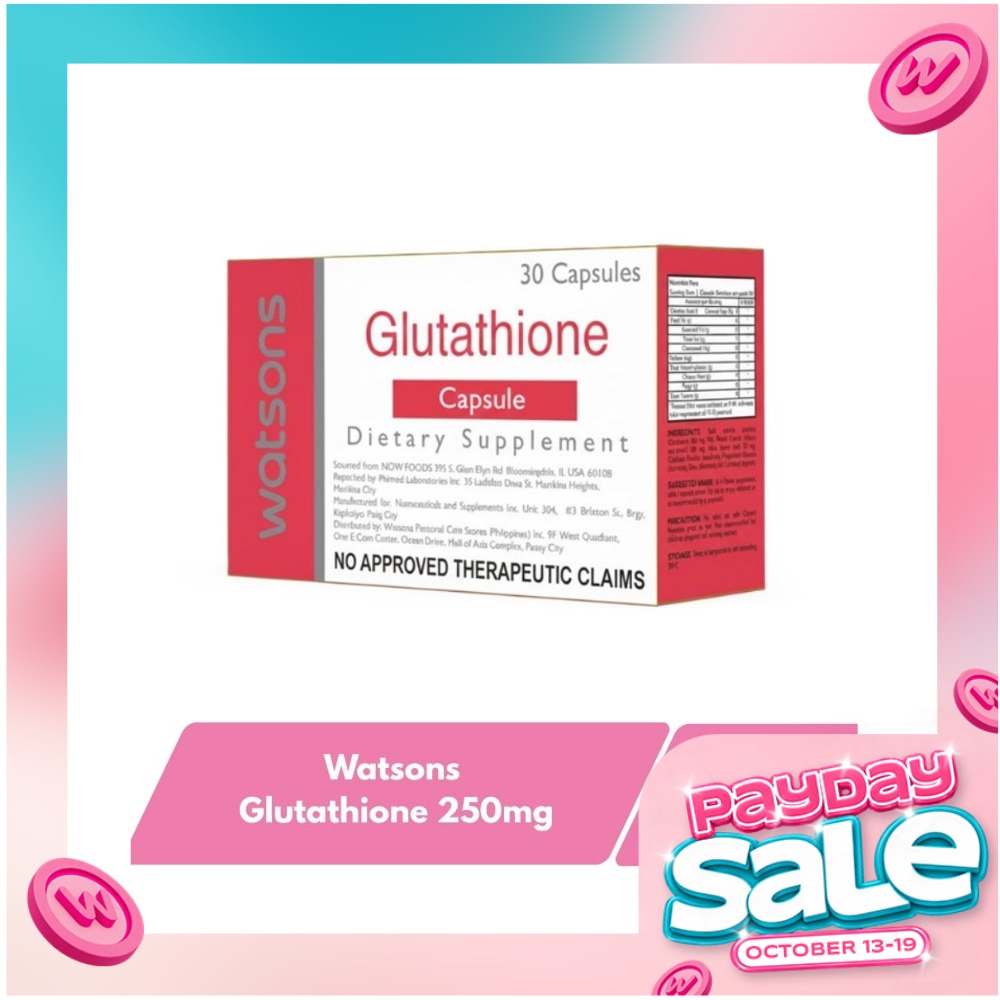 WATSONS GENERICS Glutathione 250mg Dietary Supplement Sold Per Piece image