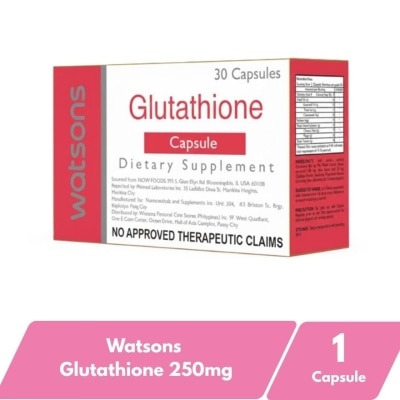 WATSONS GENERICS WATSONS GENERICS Glutathione 250mg Dietary Supplement Sold Per Piece