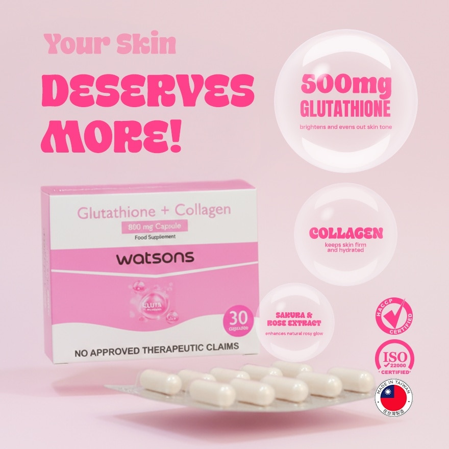 WATSONS GENERICS Glutathione + Collagen 800mg Sold Per Piece