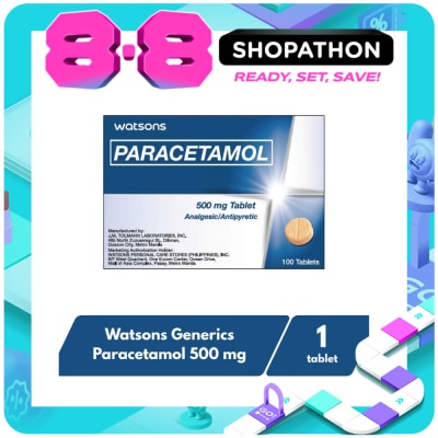 WATSONS GENERICS - WATSONS GENERICS Paracetamol 500 mg 1 Tablet (Sold per Piece) image