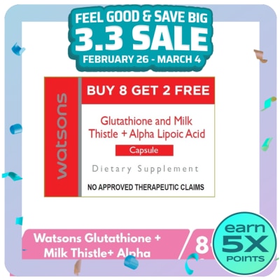 WATSONS GENERICS WATSONS Glutathione and Milk Thistle + Alpha Lipoic Acid 8 + 2 Capsules (Expiry: March 25, 2027)