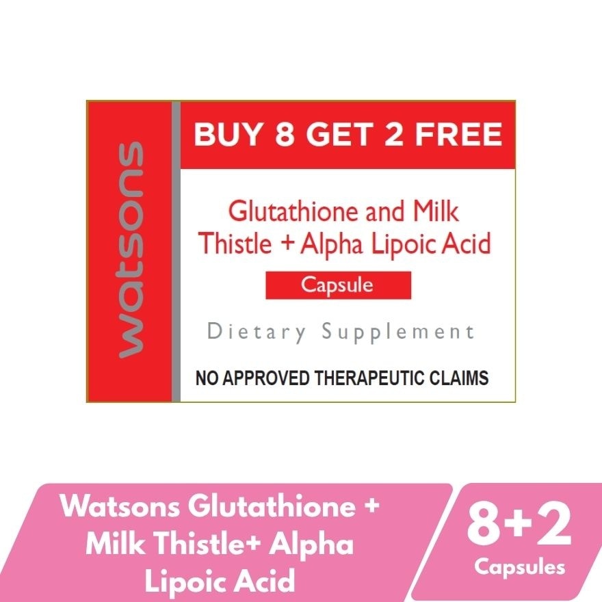 WATSONS Glutathione and Milk Thistle + Alpha Lipoic Acid 8 + 2 Capsules (Expiry: March 25, 2027)