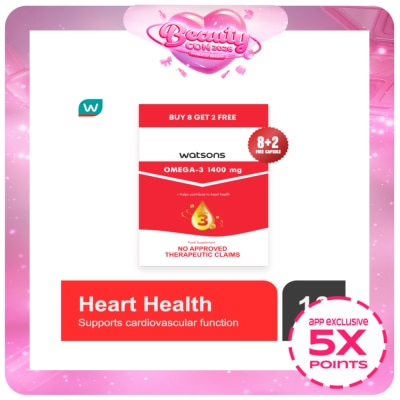 WATSONS GENERICS - WATSONS Omega 3 Softgel Capsule 1400mg 8+2 Capsules