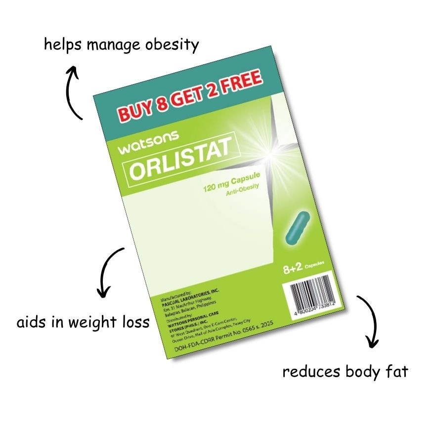 WATSONS Orlistat 120mg 8+2 Capsules