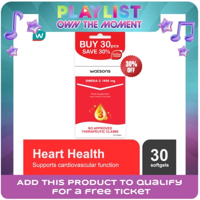 WATSONS GENERICS - WATSONS GENERICS Omega-3 Oil Softgel Capsule 1400mg 30s Pack